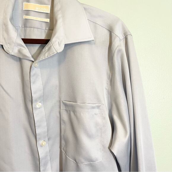 MICHAEL Michael Kors Men's Light Blue Collared Long Sleeve Dress Shirt Size 16.5 - Picture 4 of 13